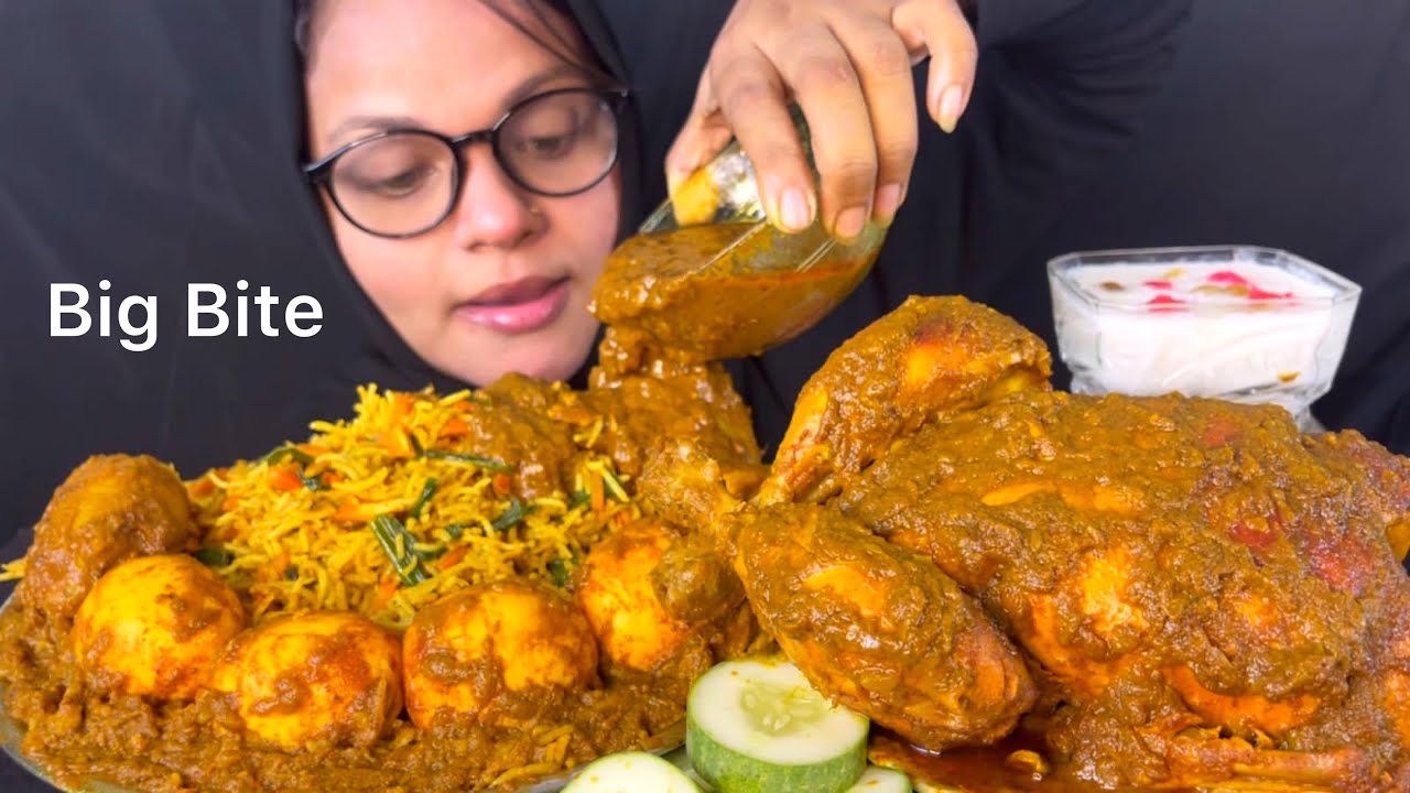 EATING VEG BIRYANI WITH WHOLE CHICKEN CURRY & EGG CURRY,PAYESH || food Videos