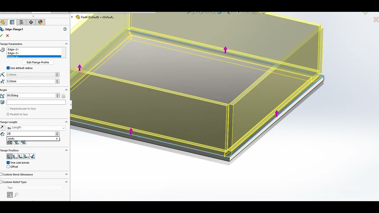 Creating Edge Flange on Solidworks 2