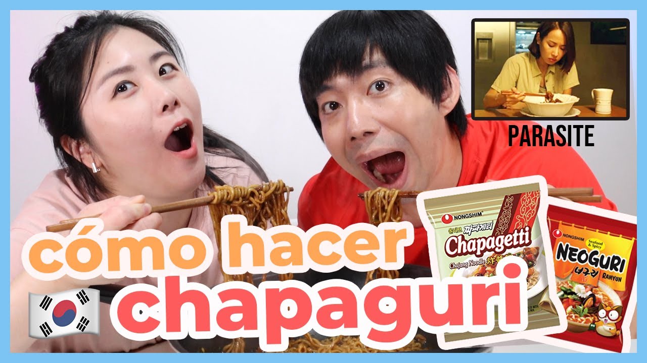 Cómo hacer un auténtico CHAPAGURI 🍜que sale en la película coreana PARASITE (chapaghetti + neoguri)