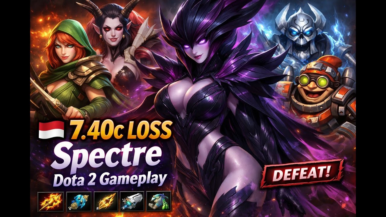 🇮🇩 7.40c LOSS Spectre Dota 2 Gameplay. Spectre, Windranger, Queen of Pain, Lich, Timbersaw
