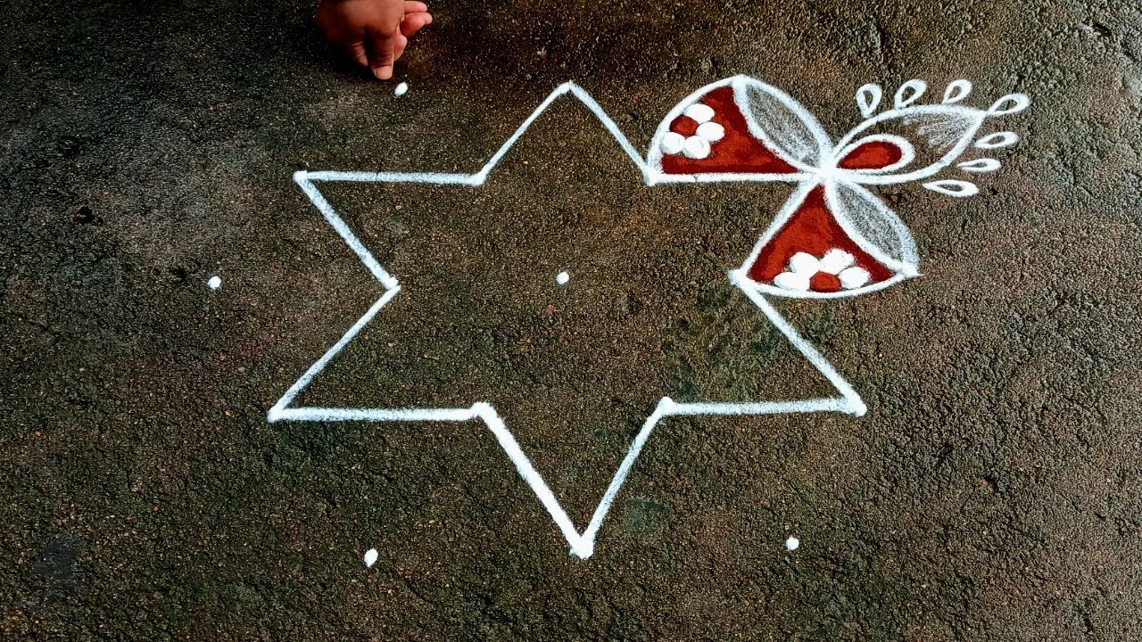 Diwali 2021 Diya Rangoli|easy deepavali vellaku kolam   5*3dots ipasi madham kolam|Beautiful rangoli