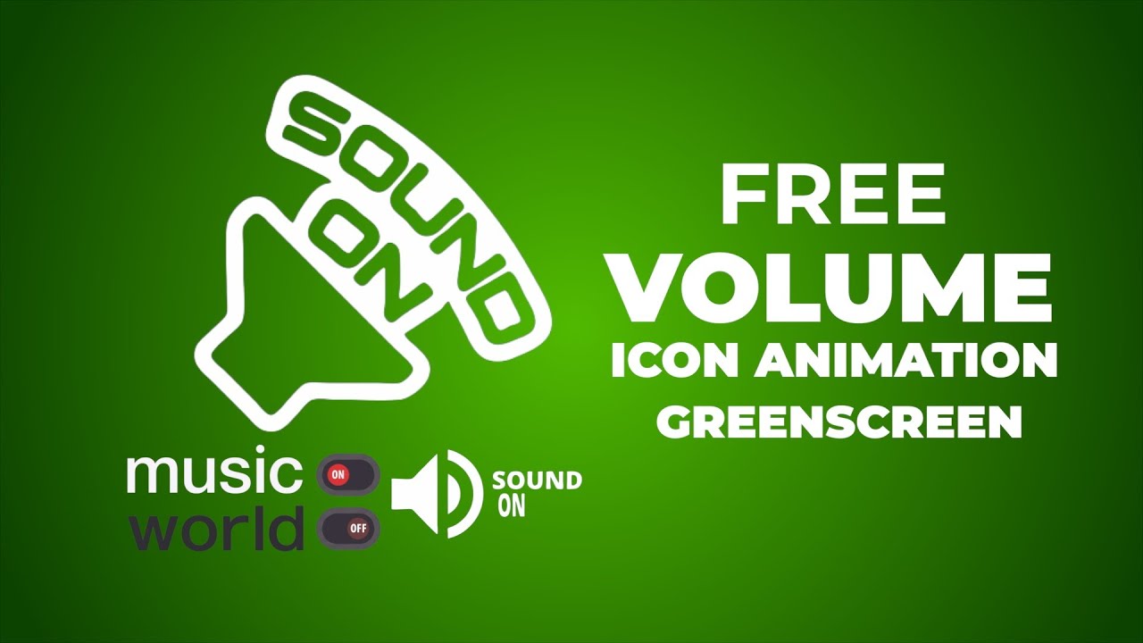 Sound ON Animated Icon  Green Screen Stock Footage 4K | Volume ON/OFF Animation | No Copyright