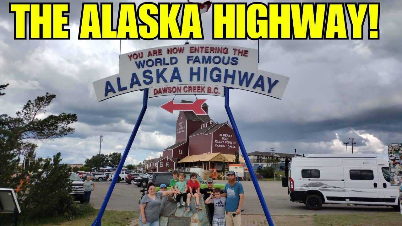 😲 BUSLIFE Camping on the ALASKA Highway! (Driving to Alaska)🤯