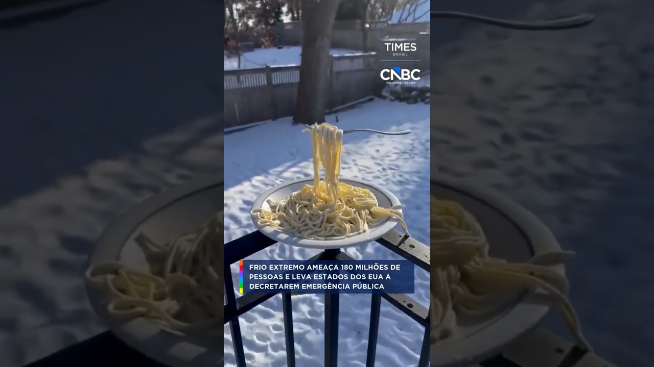 Frio extremo amea&ccedil;a 180 milh&otilde;es de pessoas e estados dos EUA a decretam emerg&ecirc;ncia p&uacute;blica #shorts