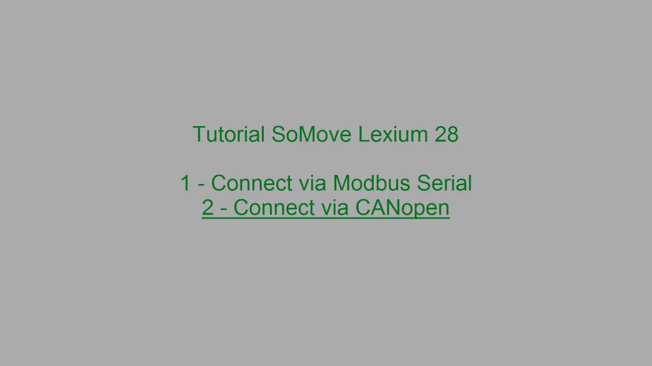 Tutorial SoMove Lexium 28 - Connect Servo Drive with PC