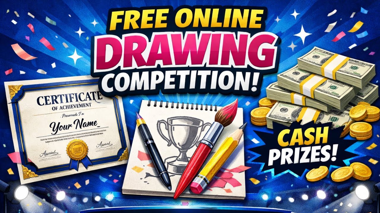 Free Online Drawing Competition 2026 🎨 || Win Cash prize and Certificates || Online Art Contest