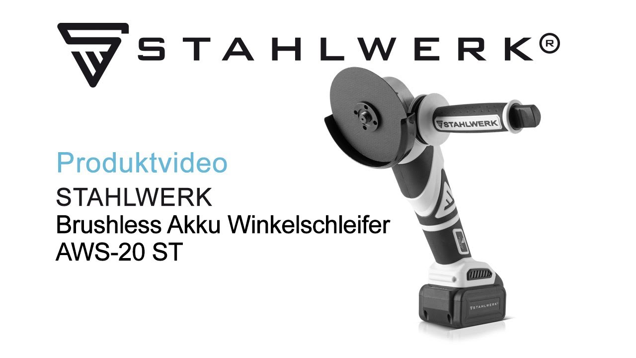 STAHLWERK Brushless Akku Winkelschleifer AWS-20 ST 20V/4Ah mit hochwertigem Maschinenkoffer