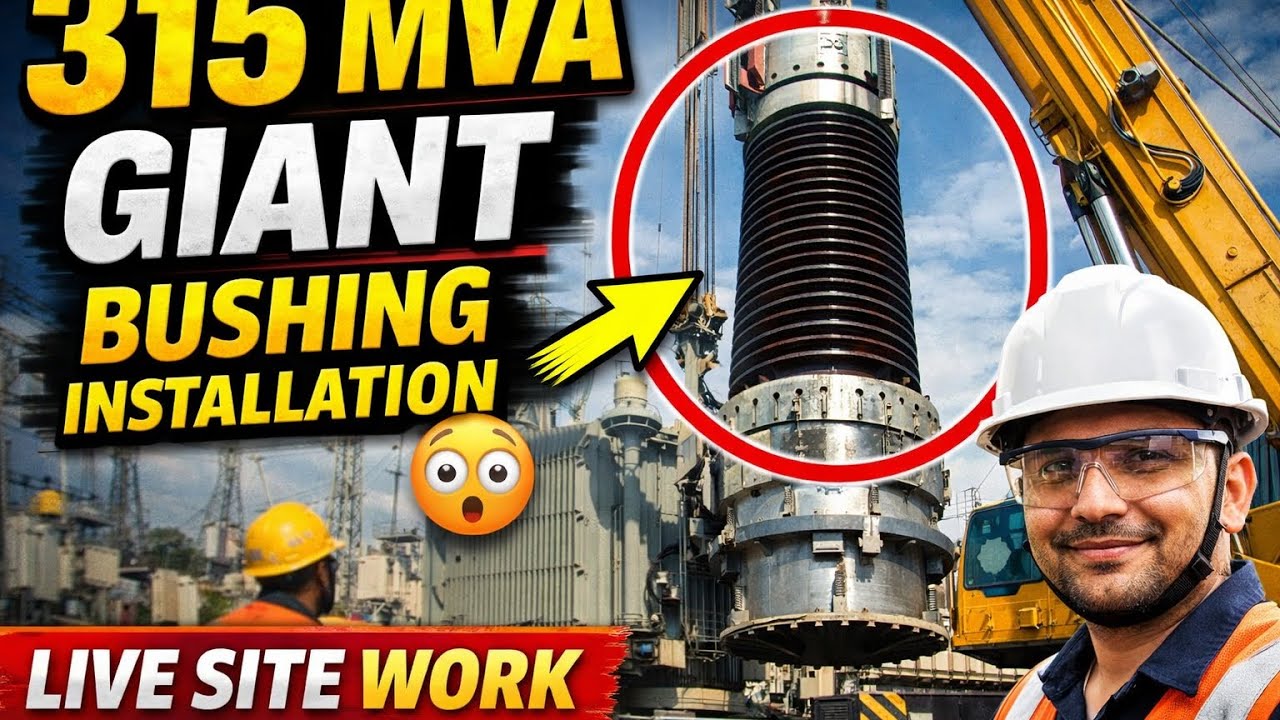 315 MVA 400/220 kV Transformer LV Bushing Erection at Site ⚡