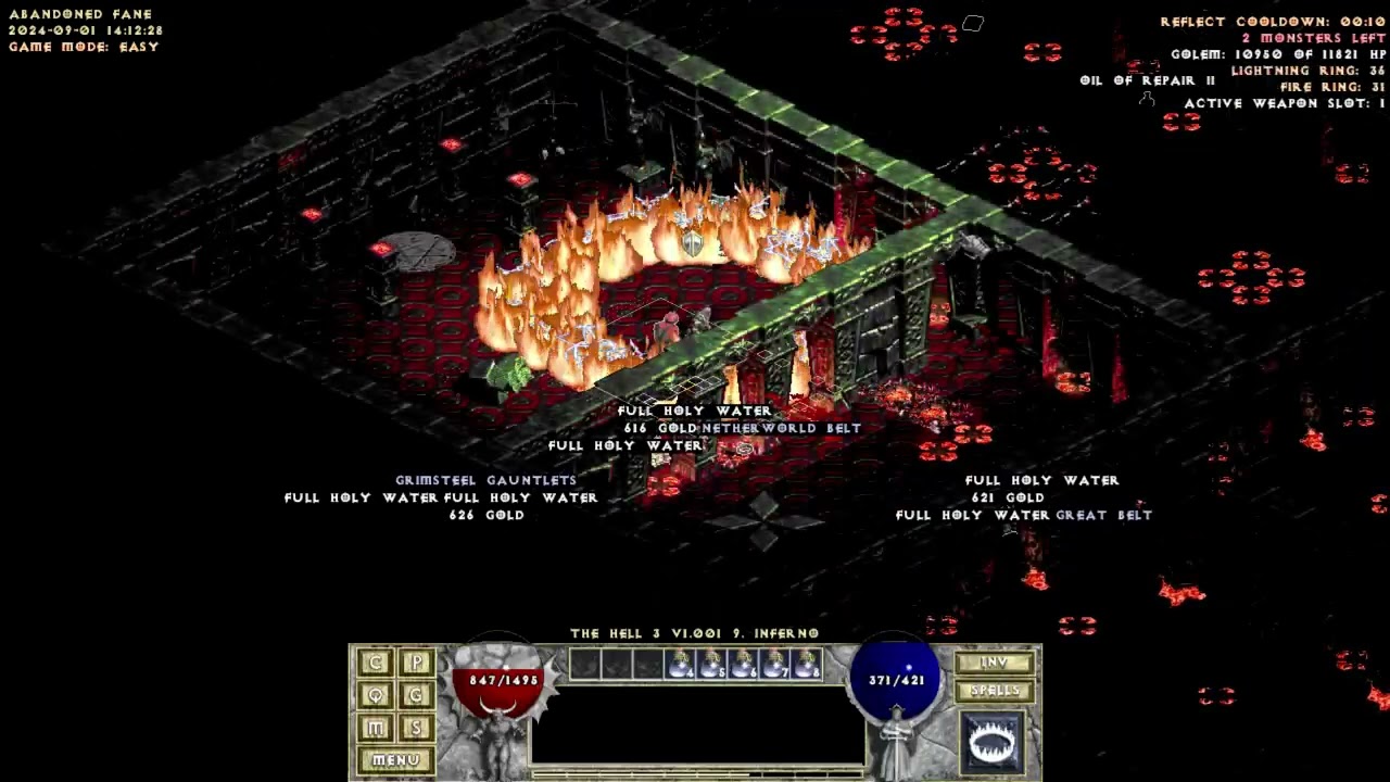 Diablo 1 The Hell 3 - Pistoleer finishing Abandoned Fane on Inferno