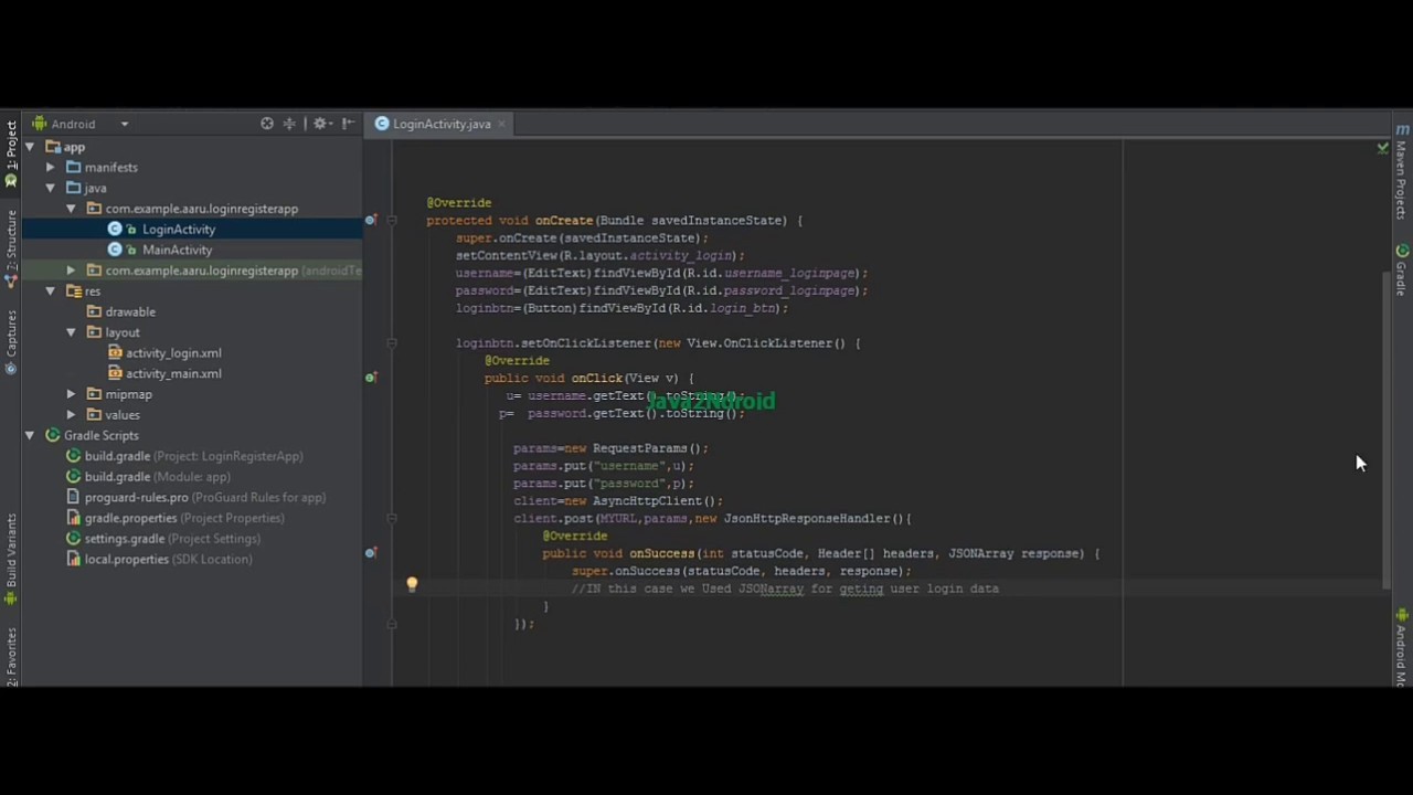 Android WebServices with java Servlet & JSON by using Android Asynchronous Http Client | Part-2