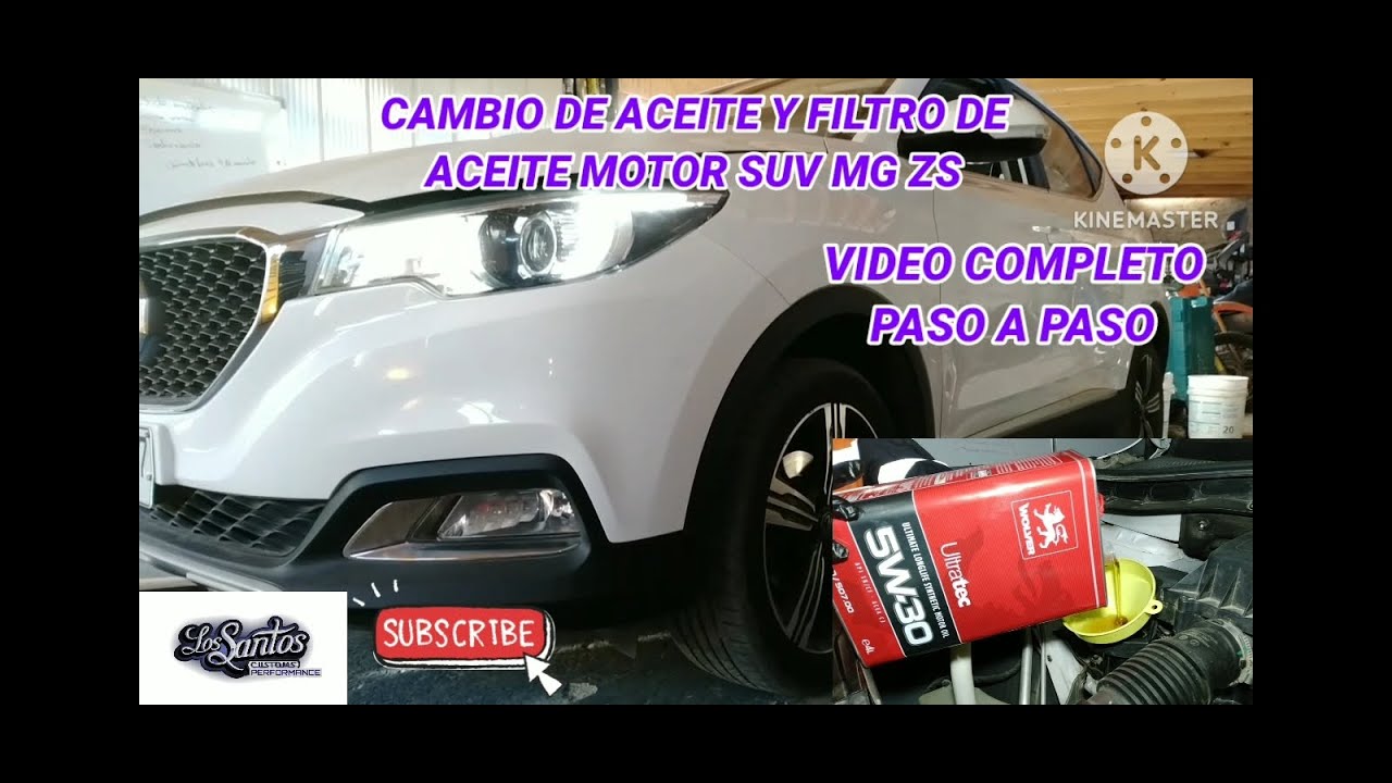 Cambio de aceite y filtro de aceite motor SUV MG ZS año 2020, video completo, paso a paso