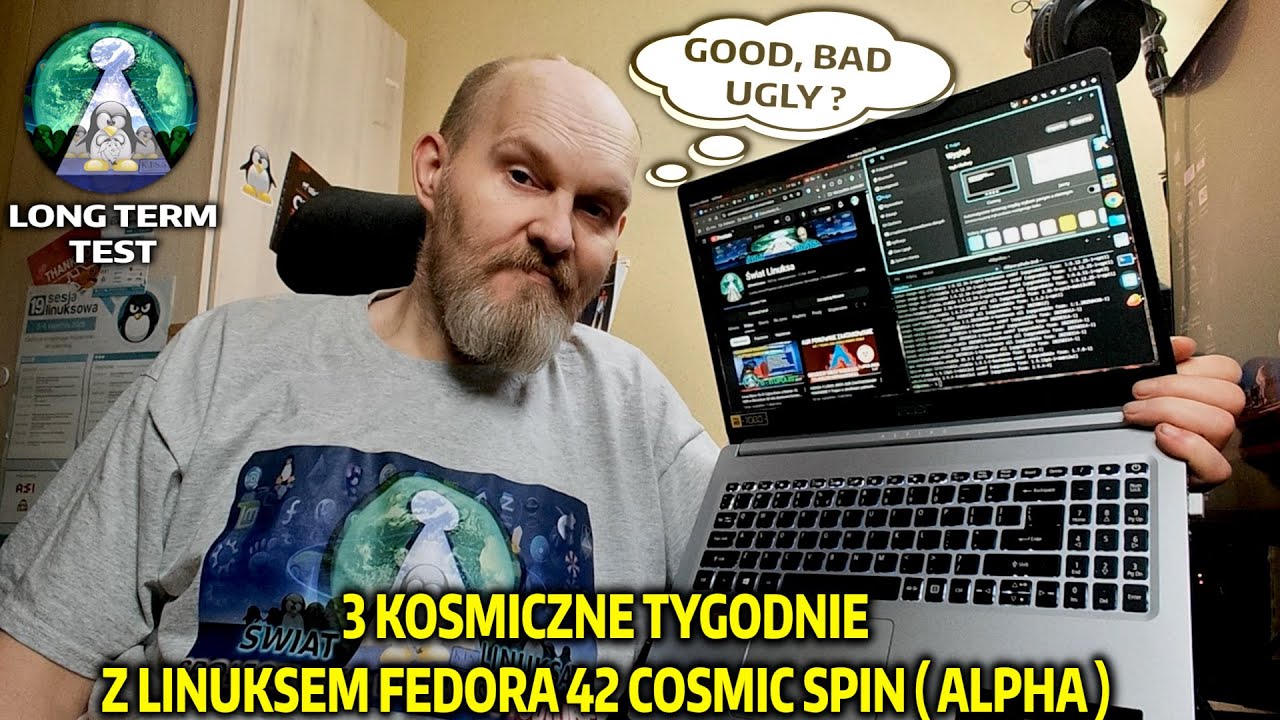 3 tygodnie z Linux Fedora 42 COSMIC Rust Epoch SPIN na laptopie Acer Aspire 5 515 LONG TERM TESTED