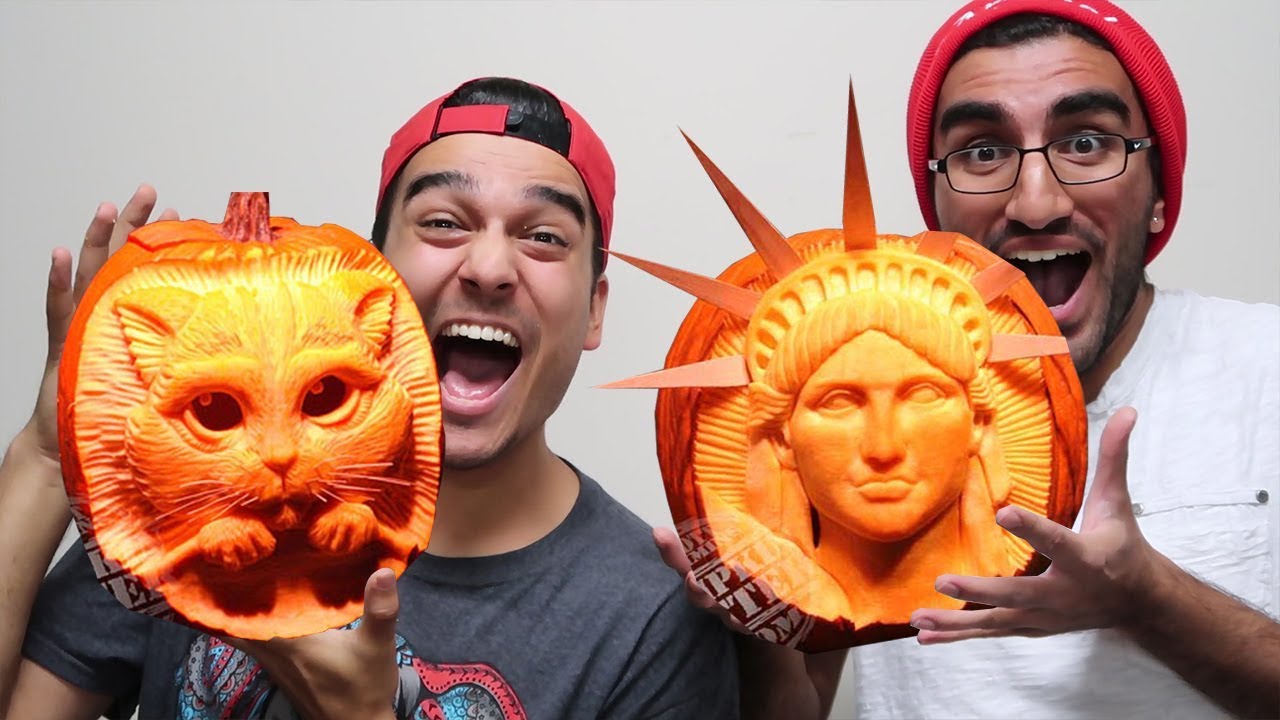 MOST AMAZING PUMPKIN CARVINGS YOU'LL EVER SEE!!! ft. Derek Gerard