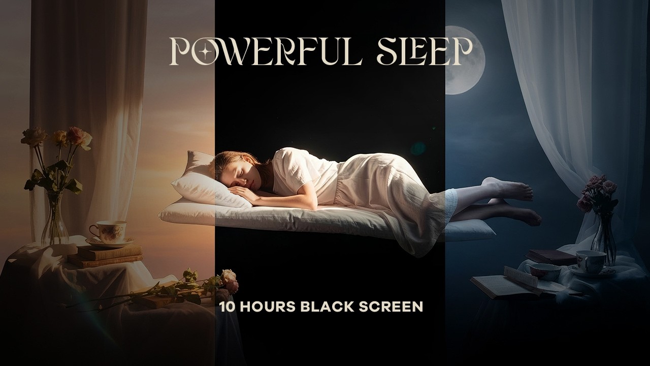 Powerful Sleep Ambient Music 10 Hours 🌙 Black Screen for Deep Sleep & Insomnia Relief