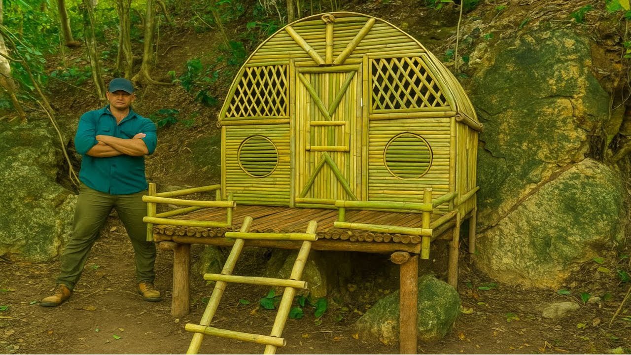 How To Build House Bamboo Cozy Shelter Under Survival In Wild Cooking