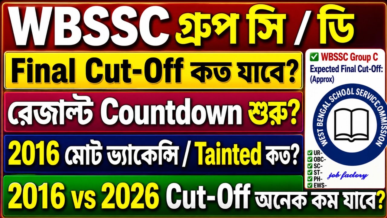 🛑WBSSC ক্লার্ক &ডি Result 2026। এবার প্রচুর প্রার্থী চাকরি পাবেন ?expected cut-off কত যাবে | Wbbsc |