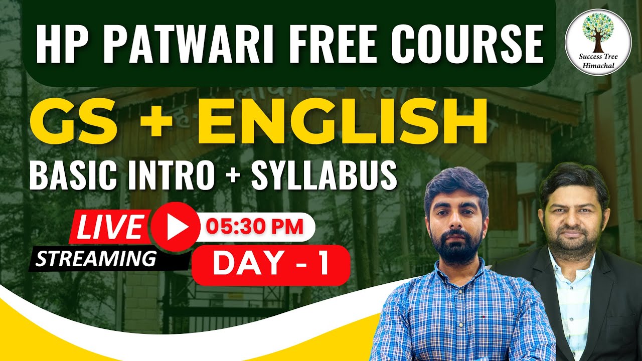 HP Patwari FREE Course | GS + English | Basic Intro + Syllabus | Day 1 | By Gaurav Sir & Yogesh Sir
