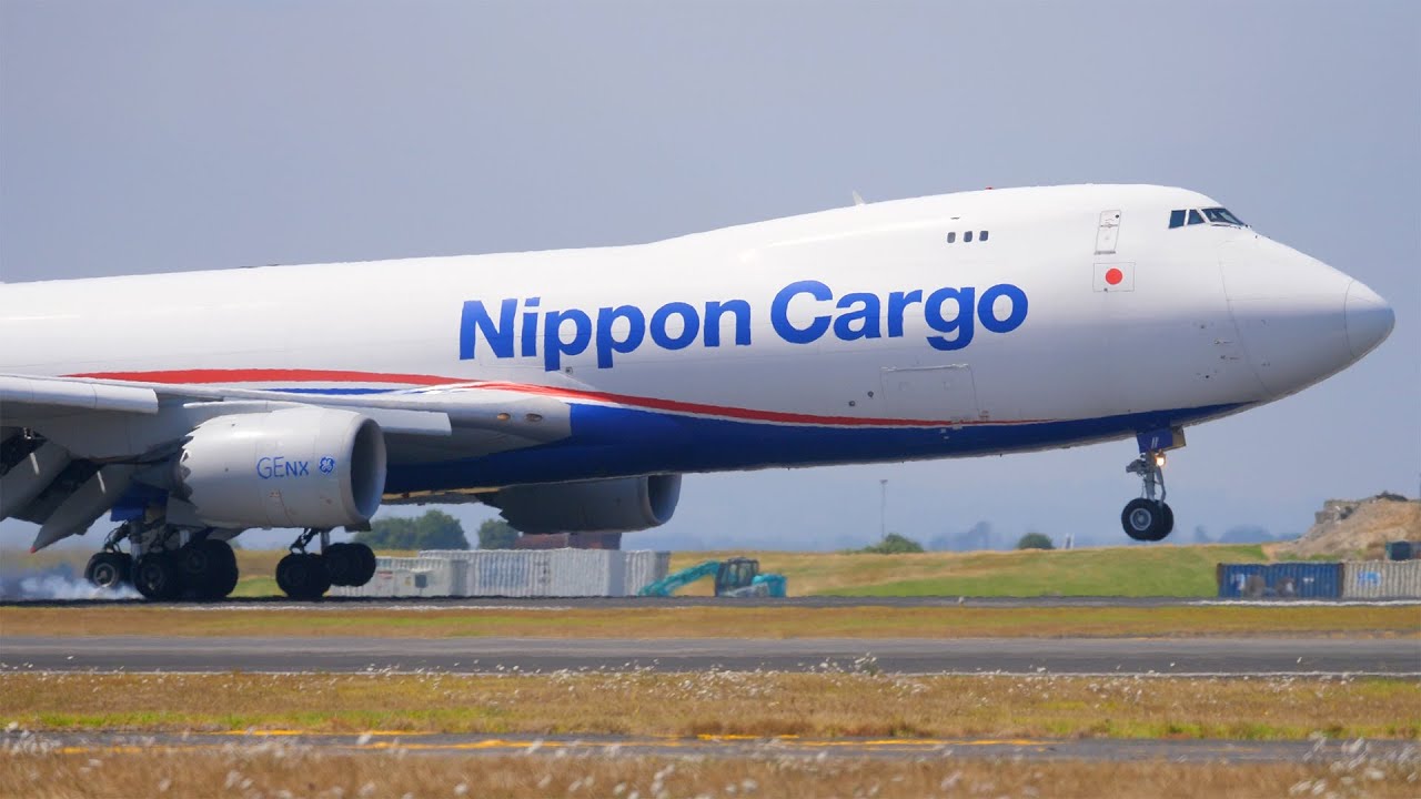 [4K] QUEEN | Nippon Cargo 747-8F CLOSE-UP Landing and Takeoff | Auckland Airport Plane Spotting