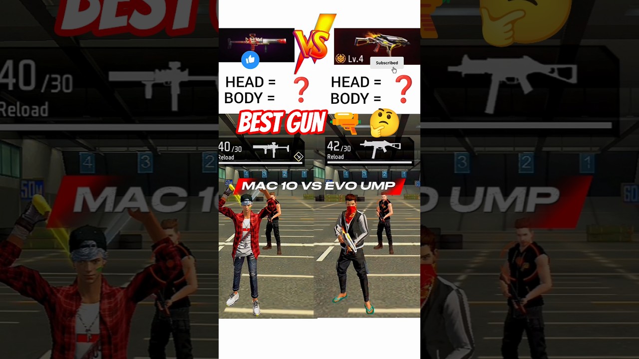 MAC10 vs EVO UMP 🔥 | Free Fire Gun Test | Which Gun Is STRONGER? 😱