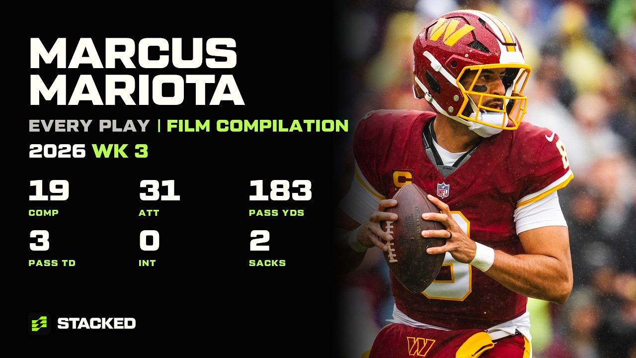 Marcus Mariota: Every Dropback of 2026 Week 3 | Full Film Compilation