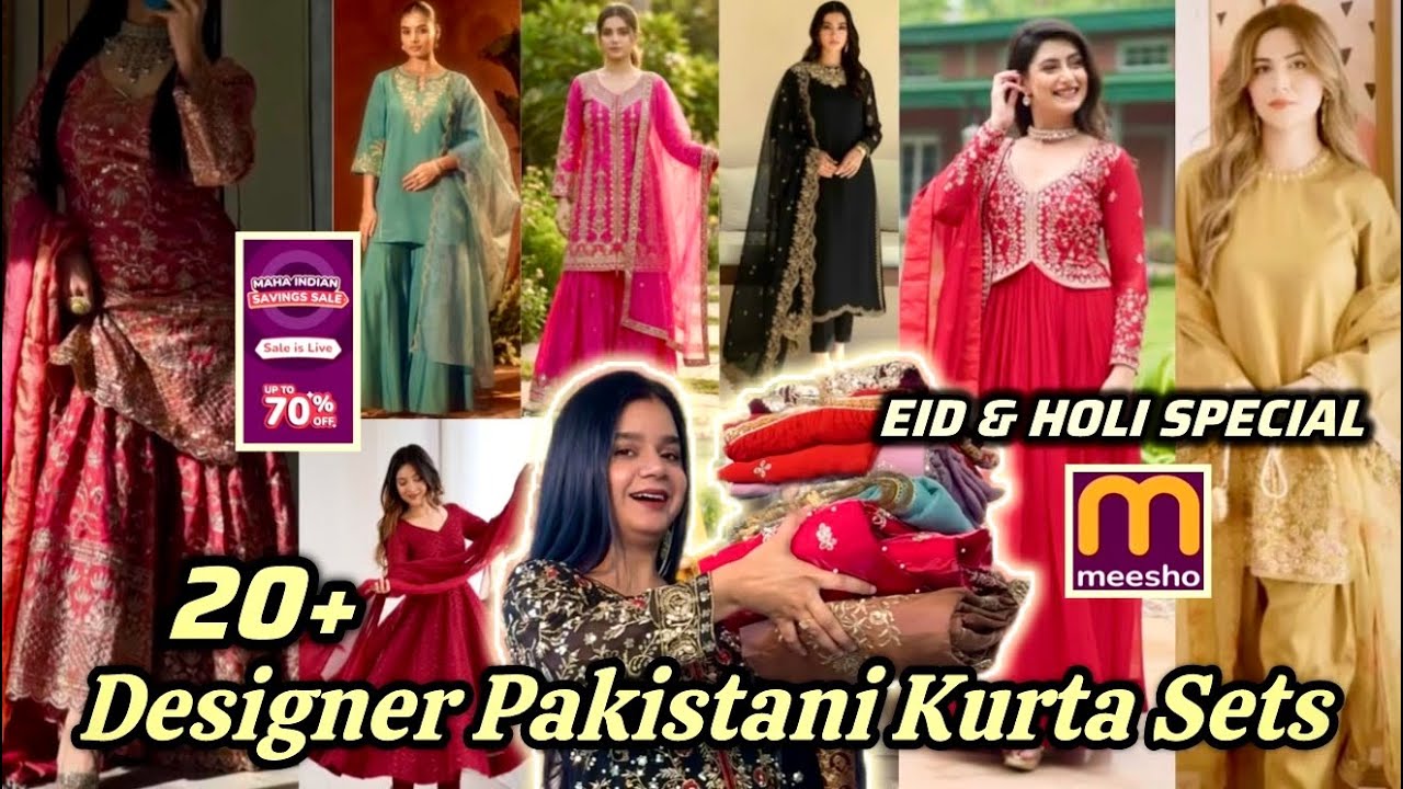 Huge EID & HOLI Haul 🌙🎨 Pakistani Suits & Sharara Sets Under ₹1500! #meeshohaul