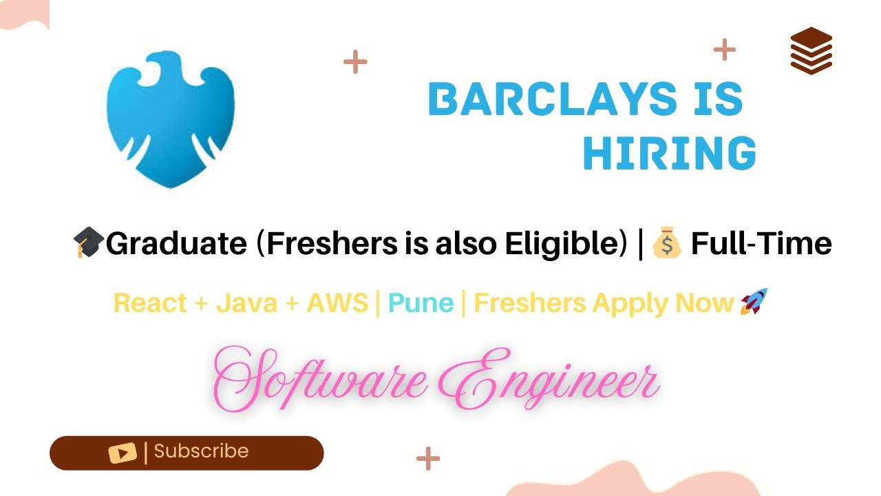 Barclays Hiring Software Engineer | Freshers Apply | Pune Location | 2025 #skilllayer skill layer