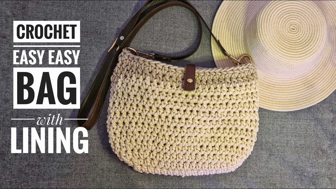 crochet easy easy bag with lining , step by step/ساده ترین کیفی که تا به حال دیدی