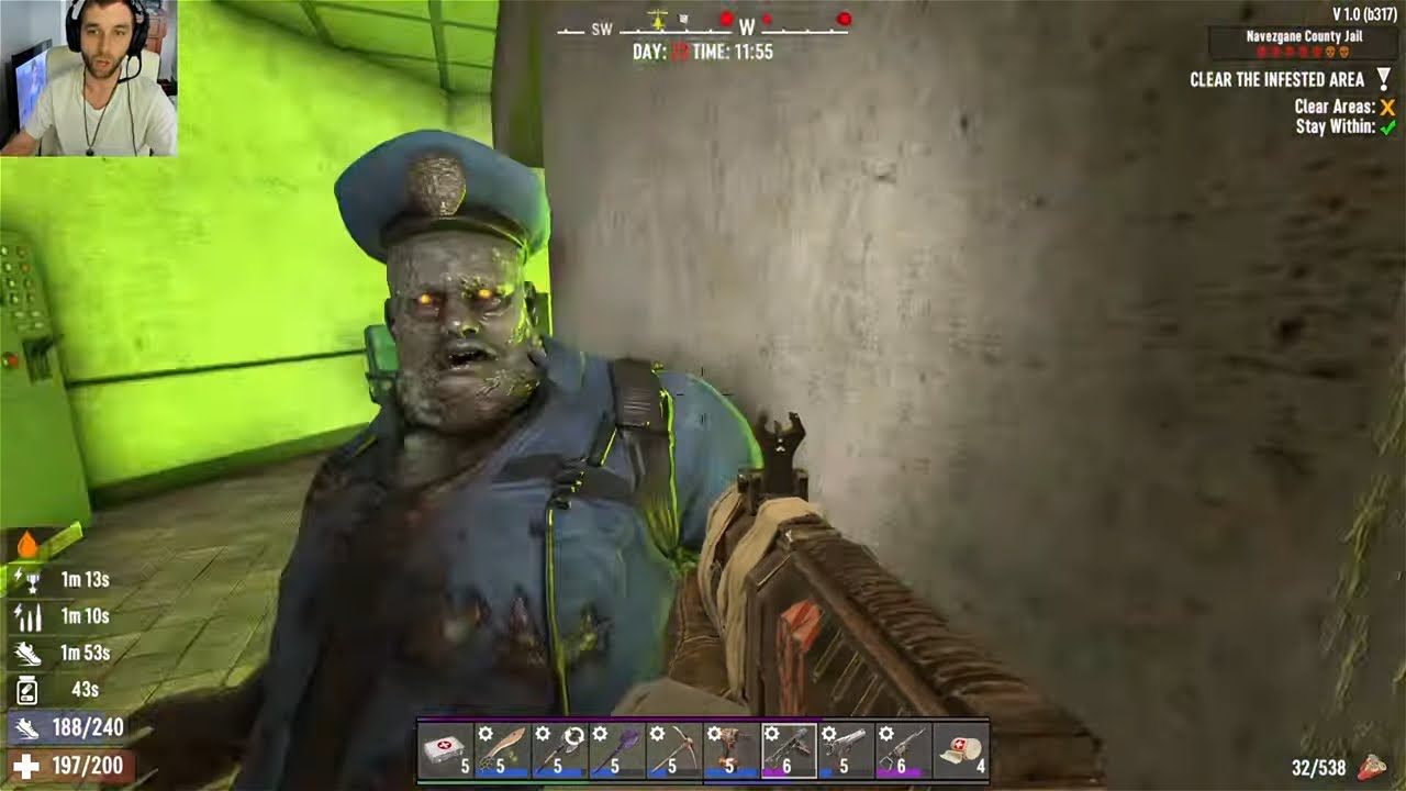 7 Days to Die - How Did I Survive This!? (Navezgane County Jail)