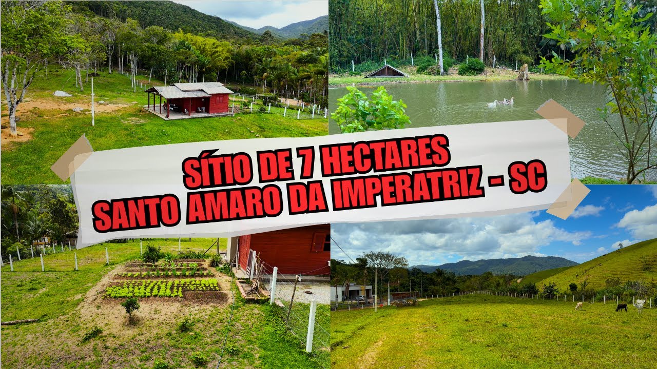 SÍTIO EM SANTO AMARO DA IMPERATRIZ - SC | 7 HECTARES | MUITA PASTAGEM | AÇUDE | RIACHOS