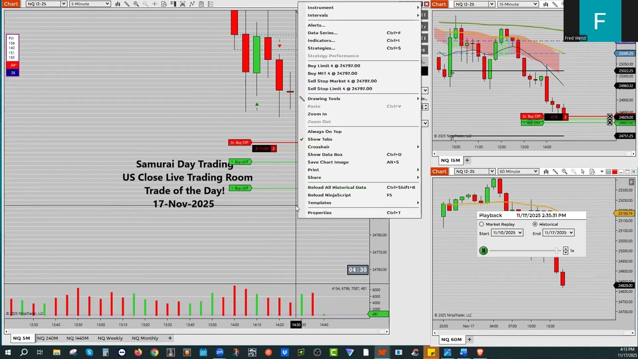 Trade of the Day &ndash; 17 Nov 2025 &ndash; US Close Live trading Room