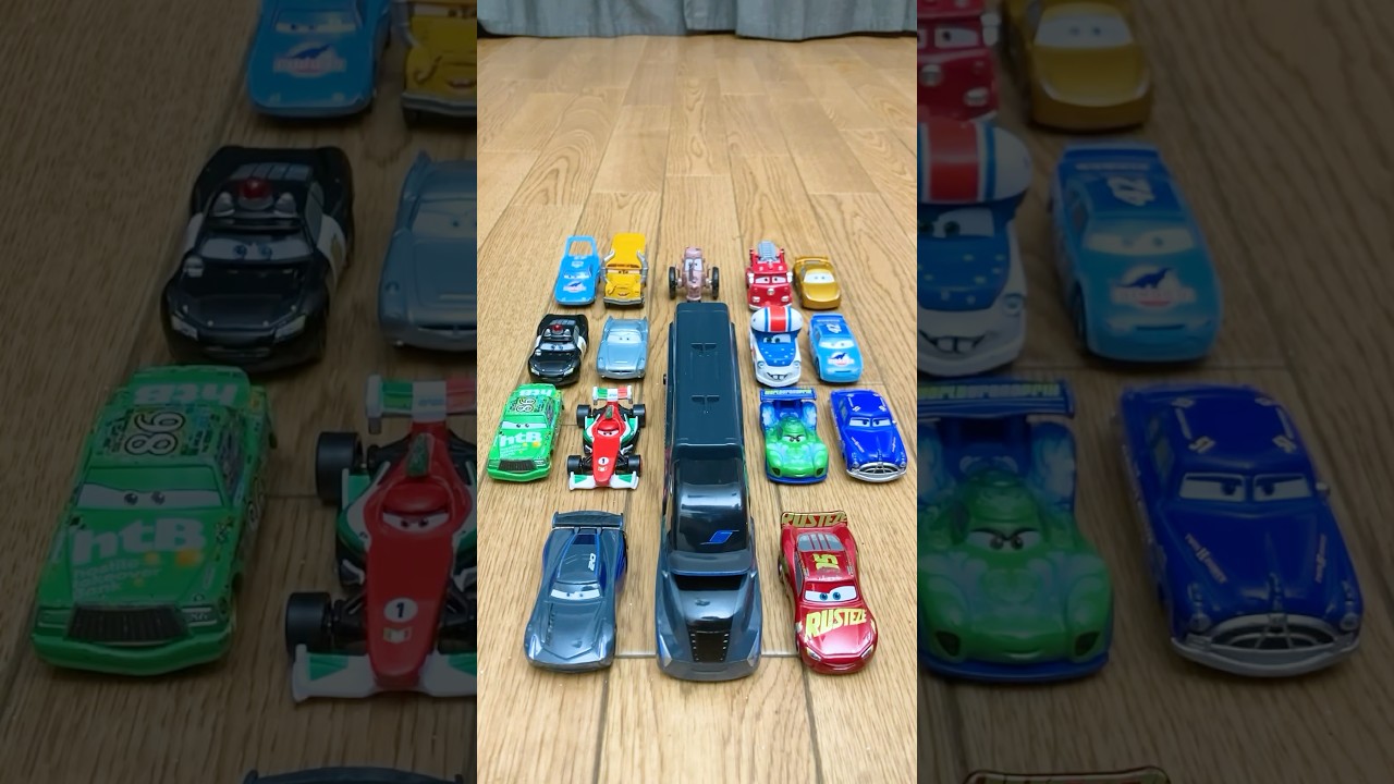 16 Cute Disney Pixar Cars Toy Cars Lining Up in Reverse Playback! Who's the cutest character?