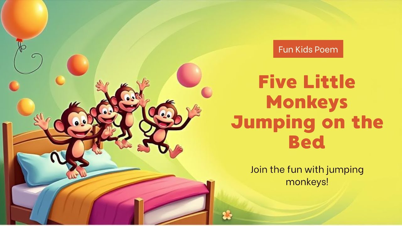 Five Little Monkeys Jumping on the Bed | Nursery Rhyme for Kids 🐵🎶