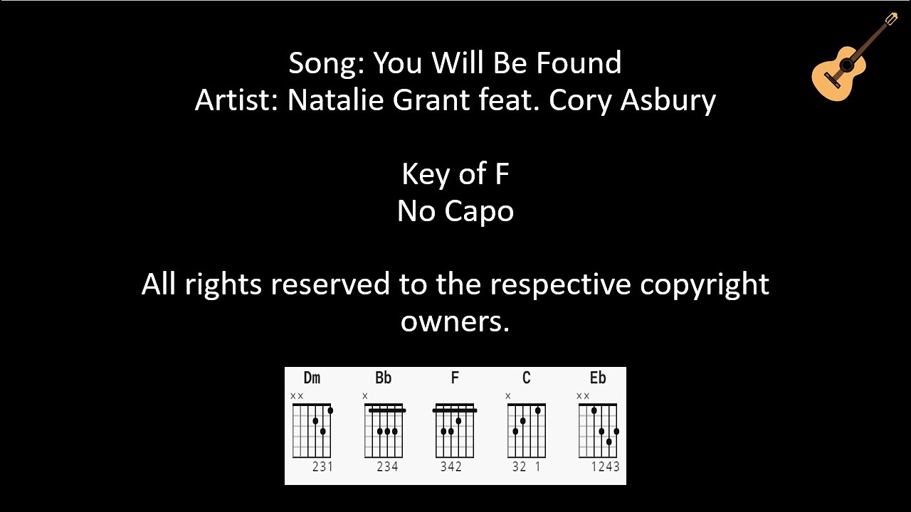 You Will Be Found by Natalie Grant feat. Cory Asbury / Lyrics and Chords / No Capo