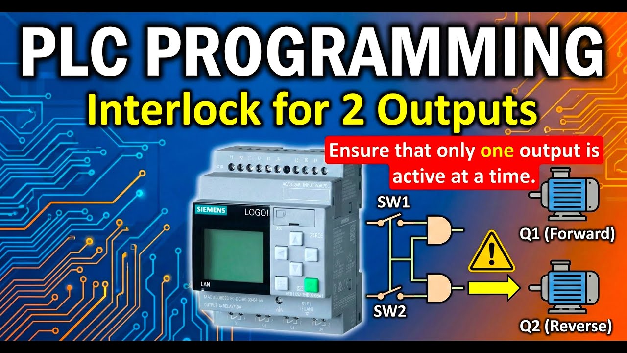 Siemens LOGO! Exercise: Interlock Logic for 2 Outputs (Q1 & Q2)