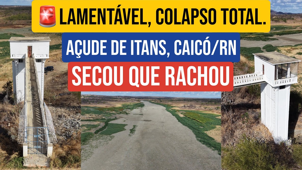 LAMENTÁVEL, O AÇUDE DE ITANS SECOU, COLAPSO TOTAL, O RESERVATÓRIO QUE ABASTECIA CAICÓ ACABOU.