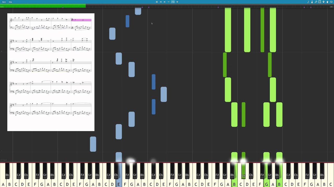 Крылатые Качели ( переложение для пианино, synthesia )