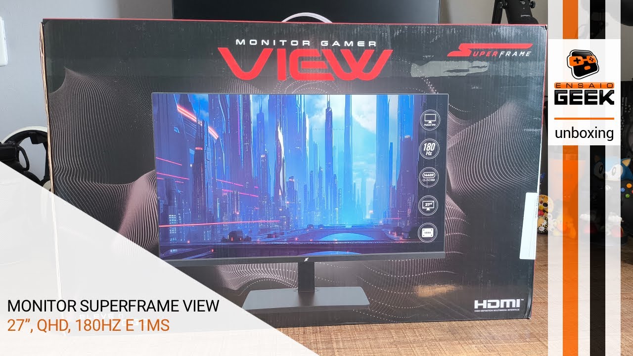 Monitor SuperFrame View 27” QHD 180Hz  Vale a Pena? Unboxing + Primeiras impressões
