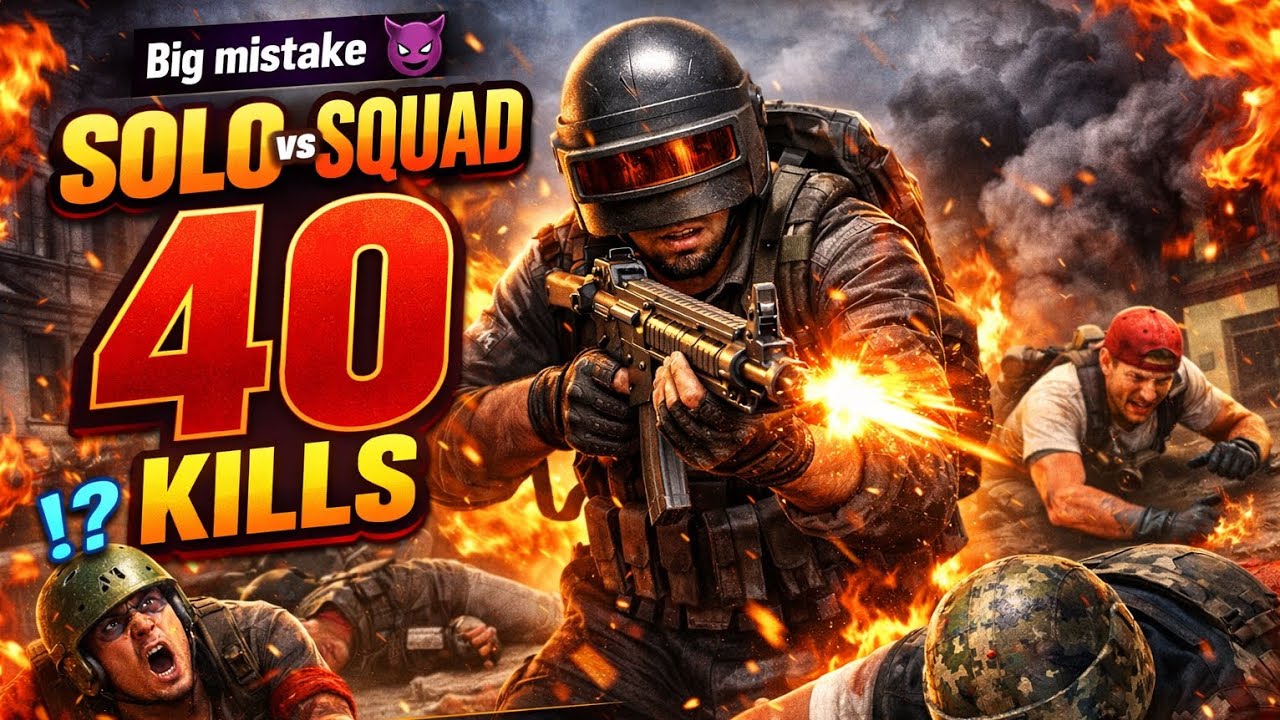 Solo vs Squad 40 Kills 😈 Full Squad Wiped l PUBG MOBILE 