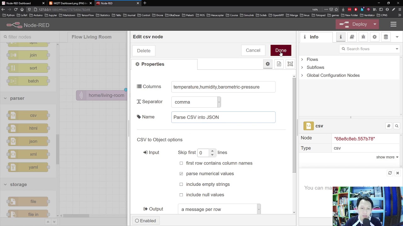 Node-Red MQTT Dashboard