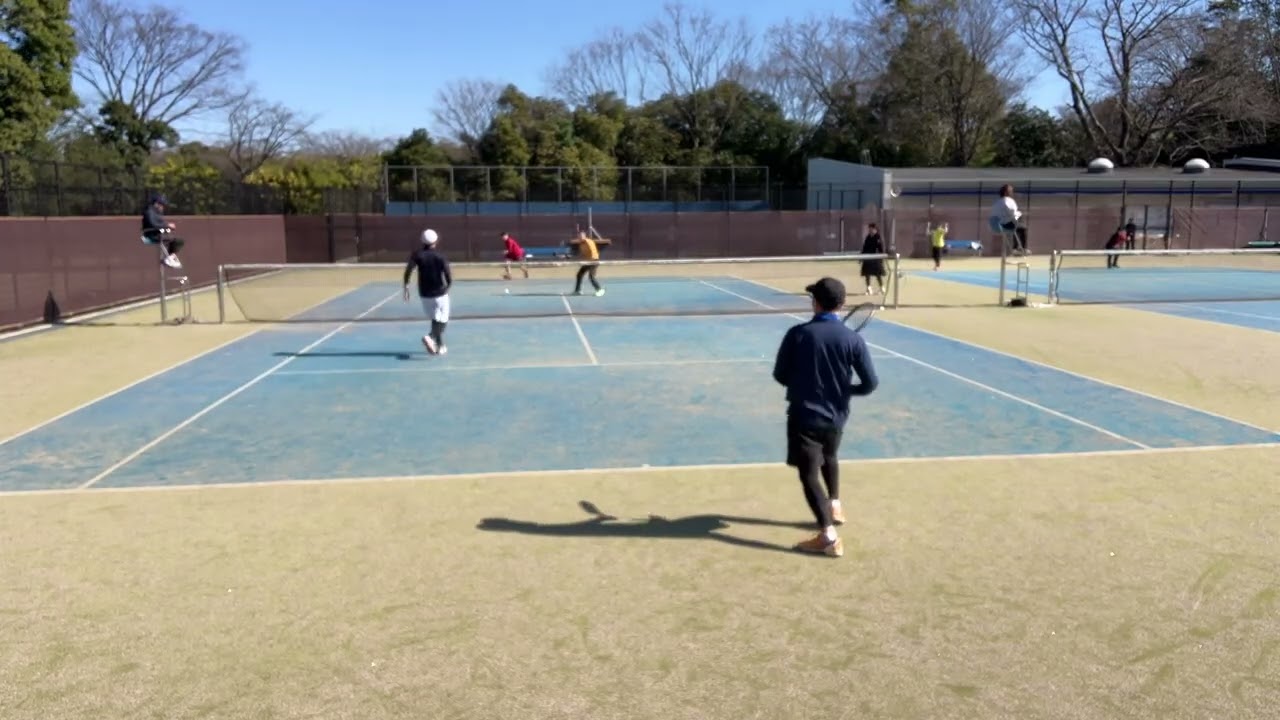 R7年度多摩市齋藤杯45男子予選リーグ、玉橋・小澤(稲城市民・睦実クラブ)④-0吉田・宇根(調布クラブ)