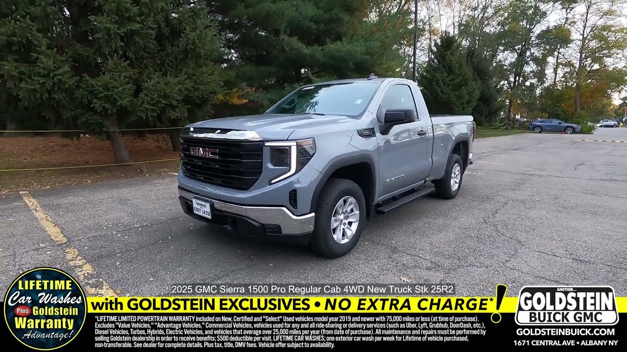 2025 GMC Sierra 1500 Pro Regular Cab 4WD New Truck Stk 25R2