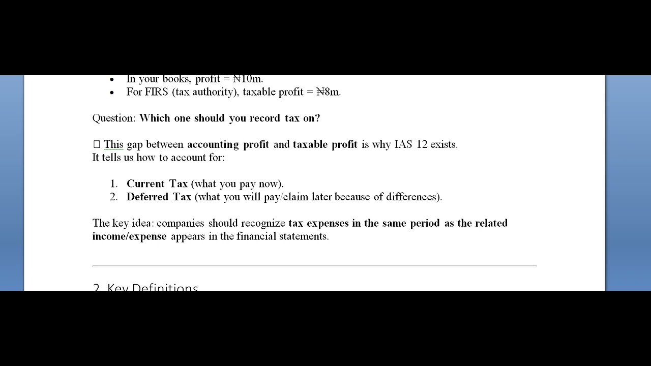 FR- IAS 12 -INCOME TAX
