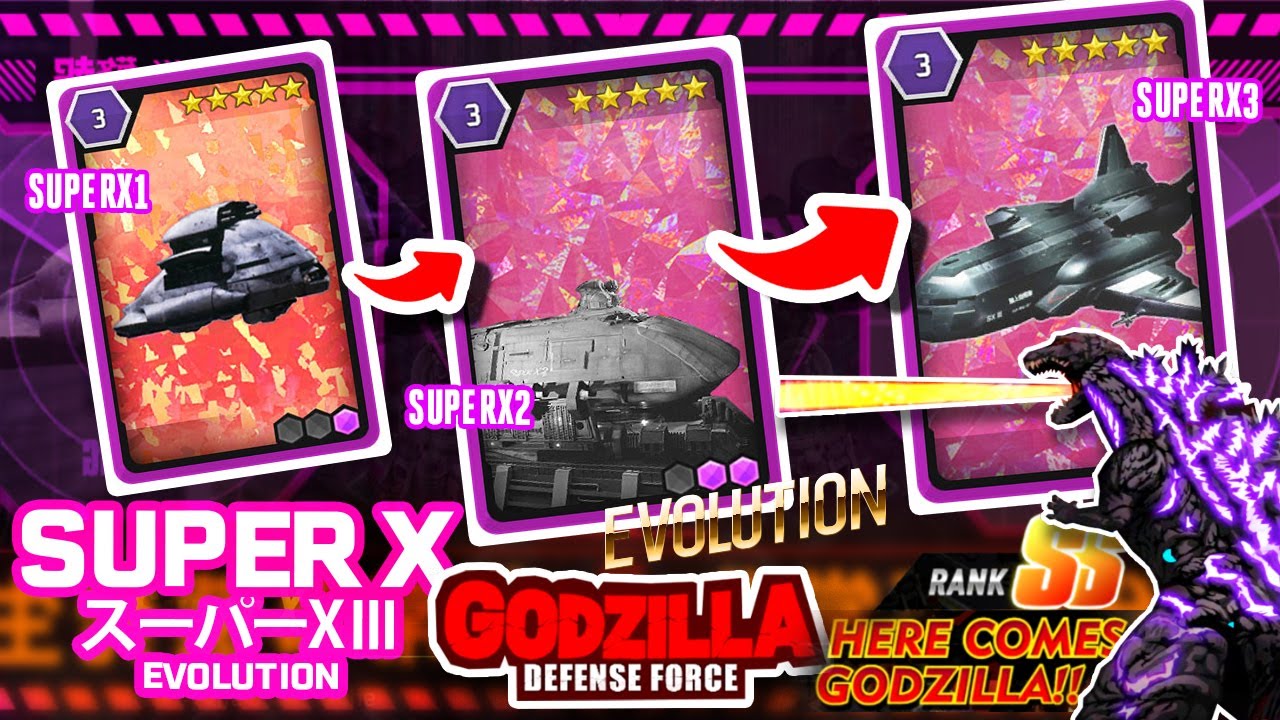 Super X Evolution - All Godzilla SuperX unlock スーパーXⅢ Super X aircraft card GODZILLA vs Super X