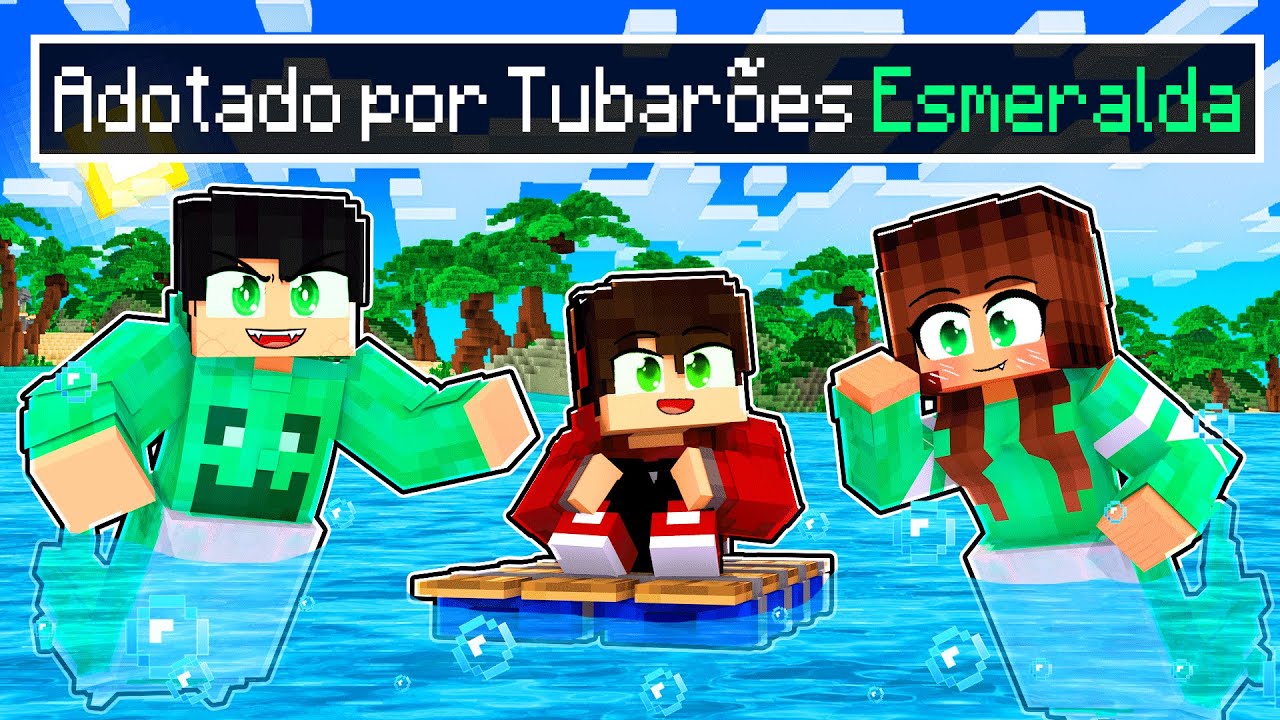 GUIHH foi ADOTADO pela FAMÍLIA TUBARÃO DE ESMERALDA no Minecraft
