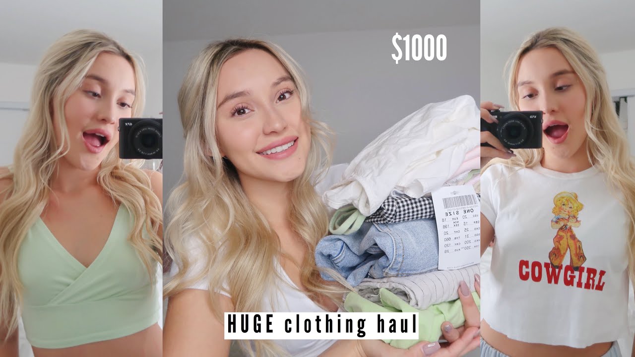 HUGE TRY-ON CLOTHING HAUL! brandy melville, urban outfitters, etc.