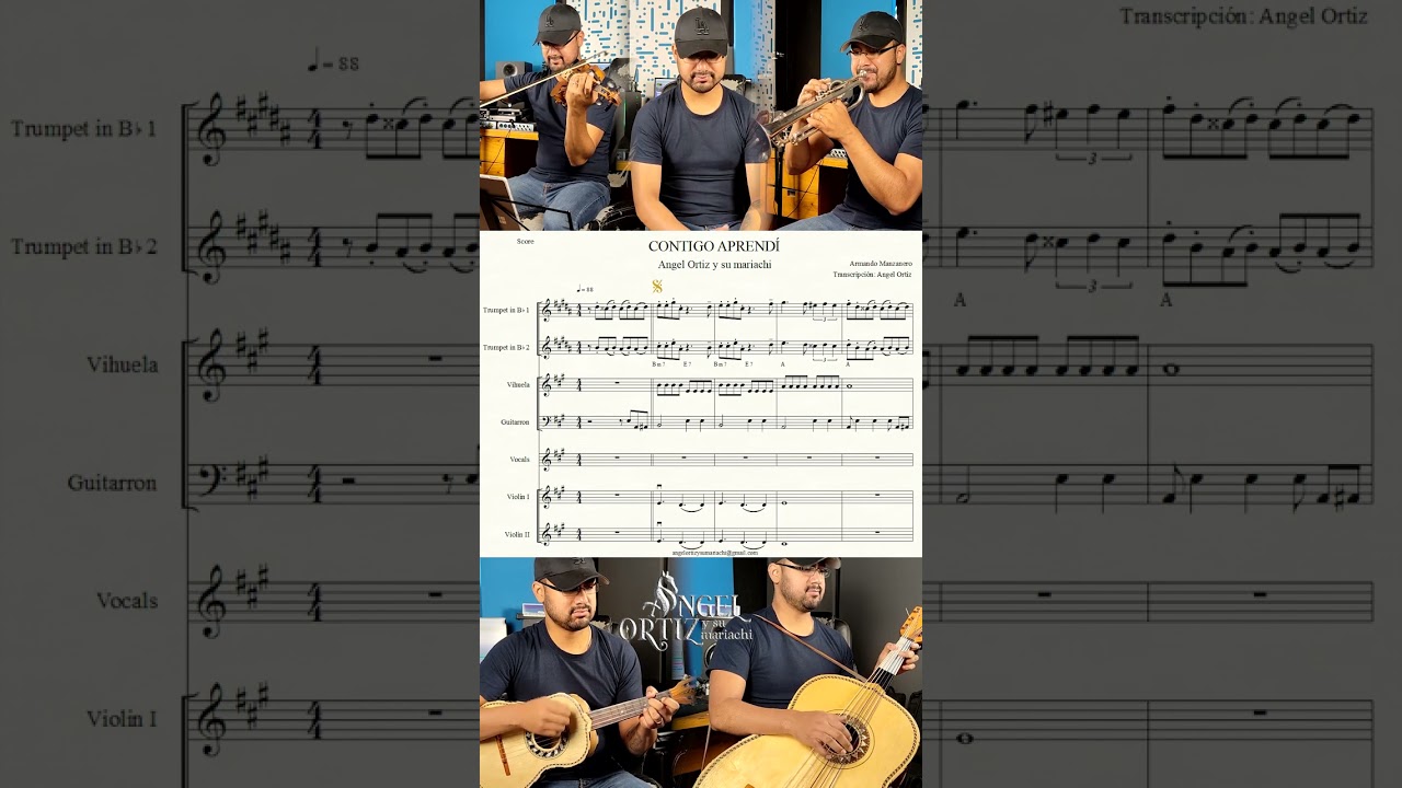 Contigo aprendí (Partituras) - Angel Ortiz y su mariachi