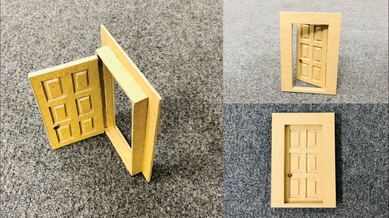 How to Make a Miniature Door with Cardboard | DIY Craft for Dollhouse or Model Projects