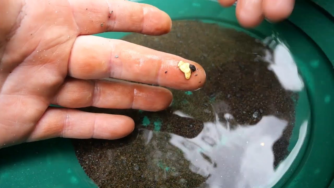 Digging for gold on broad brook in plymouth VT Big flake of gold found