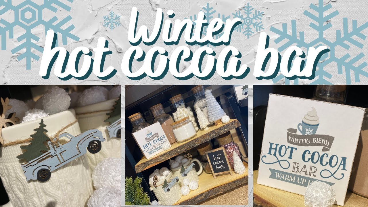 FARMHOUSE WINTER HOT COCOA BAR /FARMHOUSE COFFEE BAR/EASY TIERED TRAY DIYS/FARMHOUSE TIERED TRAY/