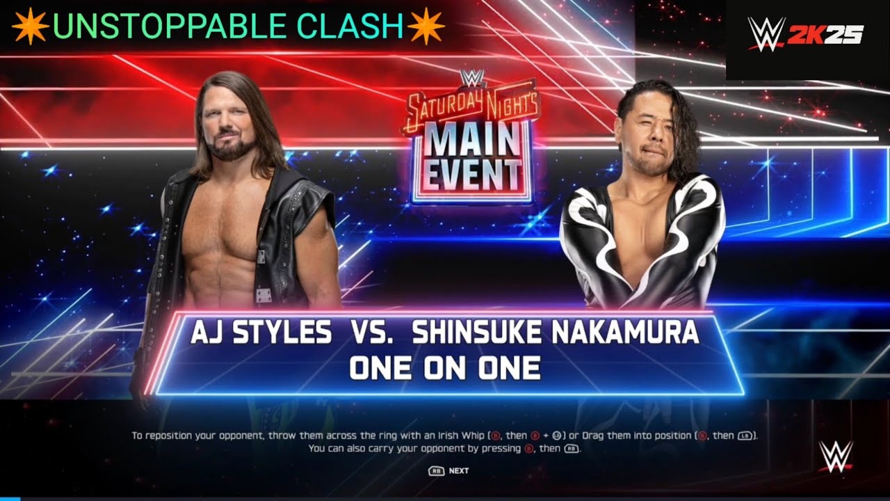 AJ Styles vs Shinsuke Nakamura – Saturday Night Main Event | WWE 2K25 Gameplay